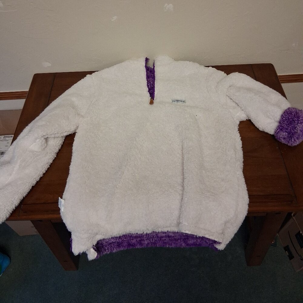 USA Palm Sherpa Reversible Purple/White, XL